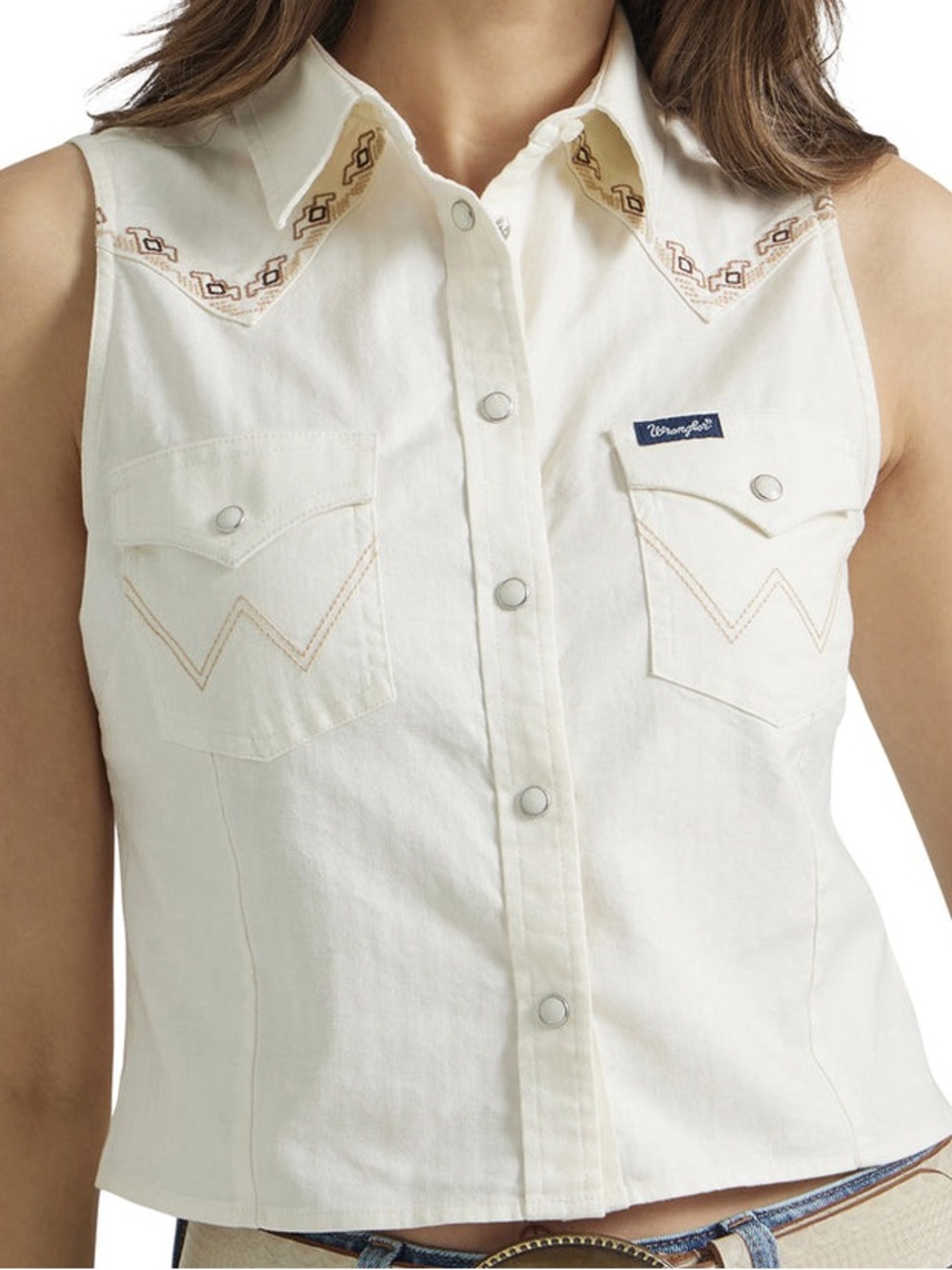 Wrangler XL Embroidered Western Retro Snap Top Coastal Cowgirl Boho Festival